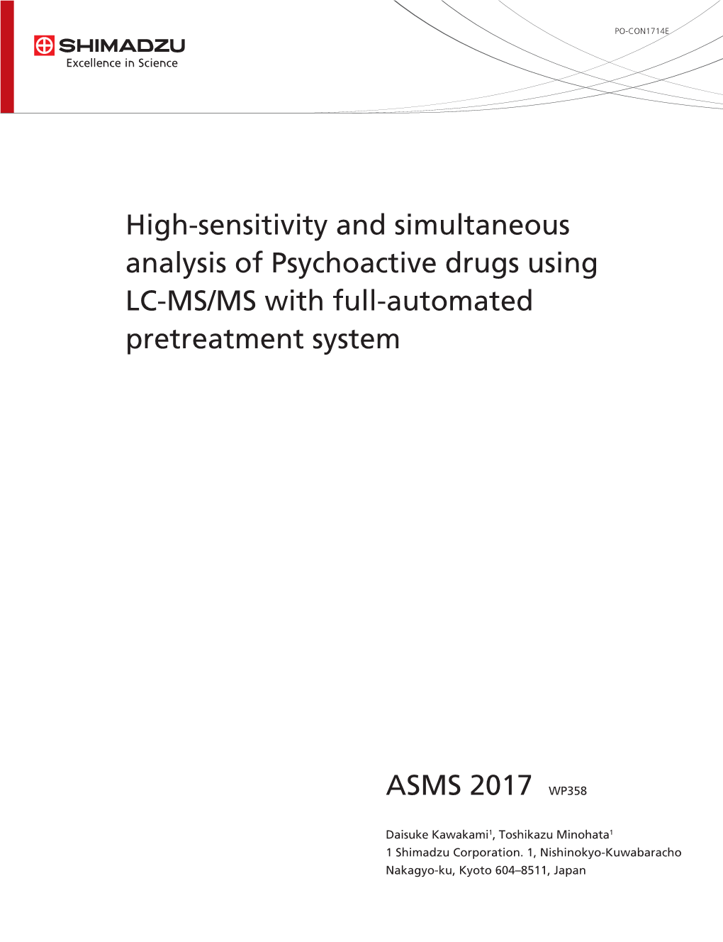 High-Sensitivity and Simultaneous Analysis of Psychoactive Drugs Using LC-MS/MS with Full-Automated Pretreatment System