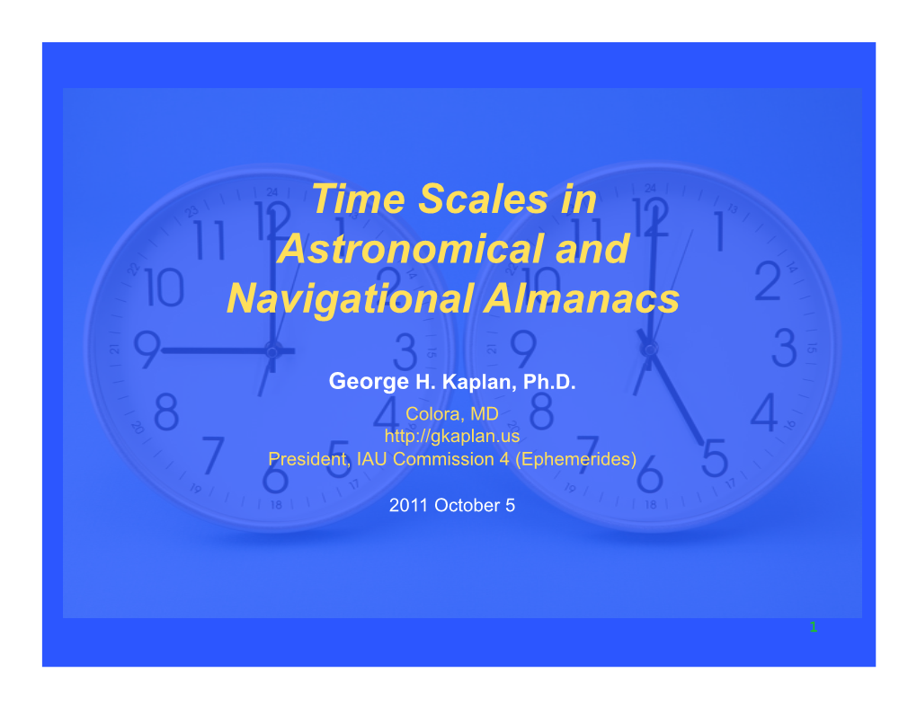 Time Scales in Astronomical and Navigational Almanacs