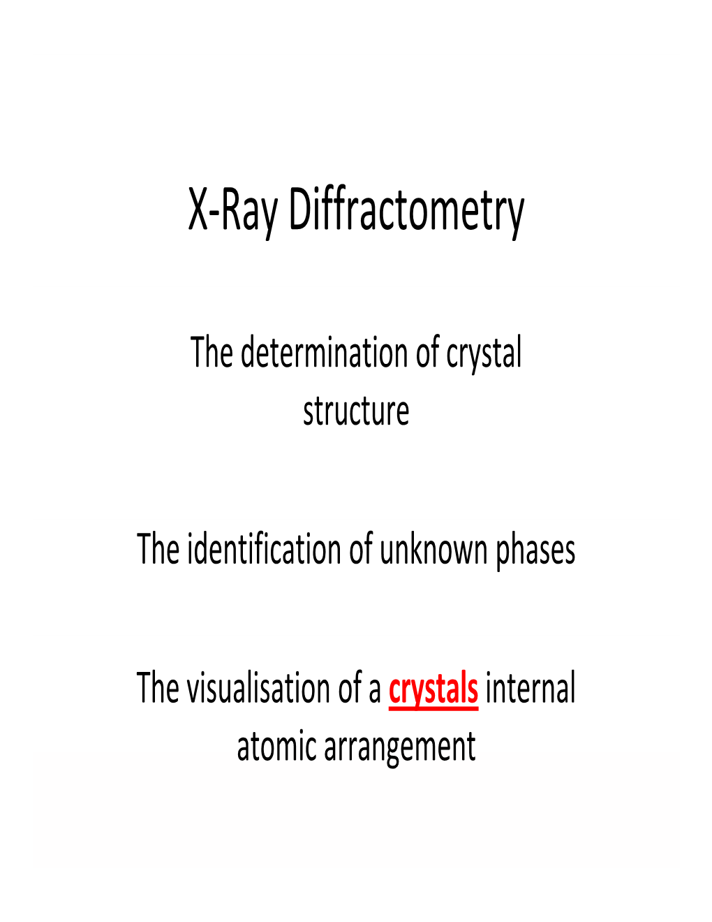 X-Ray Diffractometry