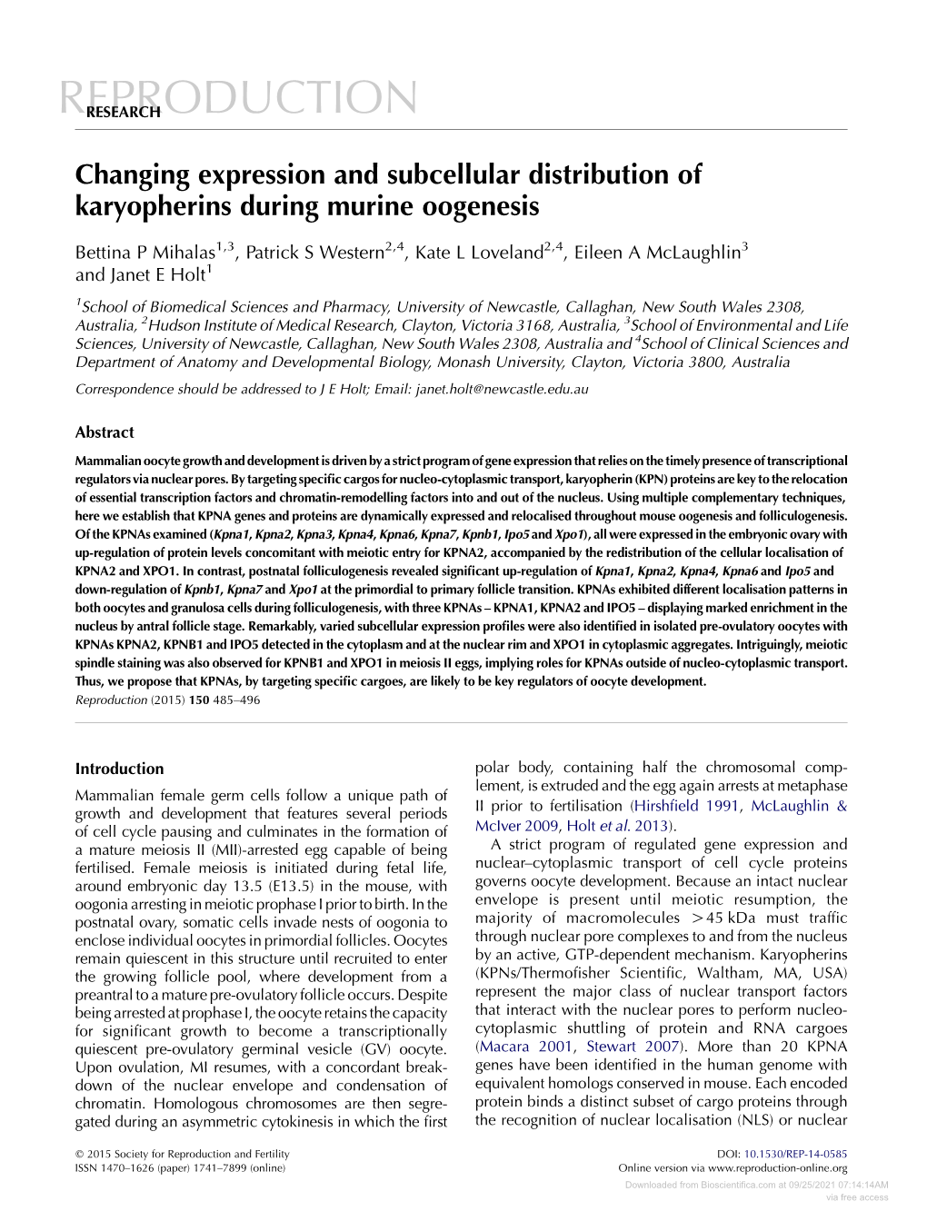 Mouse Forkhead L2 Maintains Repression of FSH-Dependent