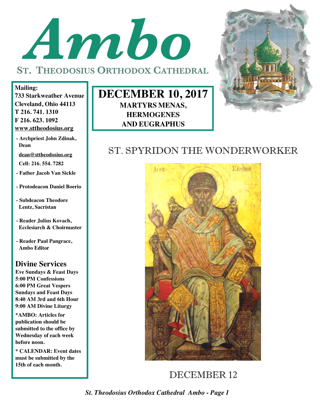 DECEMBER 10, 2017 Cleveland, Ohio 44113 MARTYRS MENAS, T 216