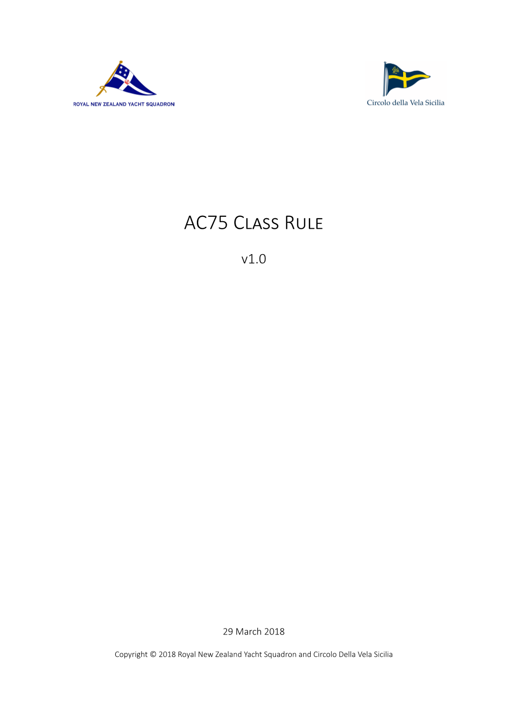 AC75 Class Rule V1.0 Page 1 of 62 1 Introduction