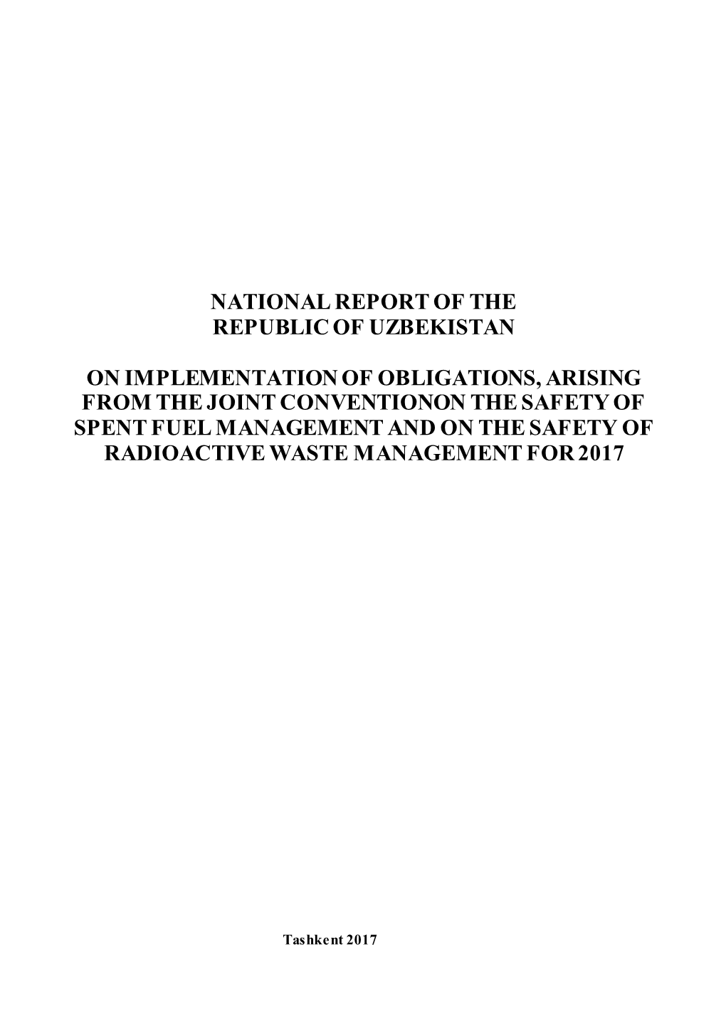 National Report of Uzbekistan For