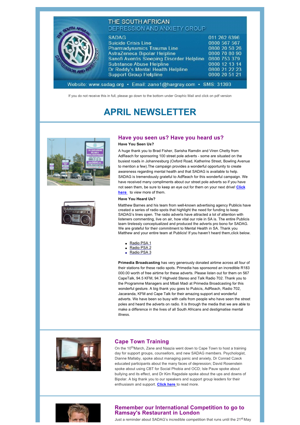 April Newsletter