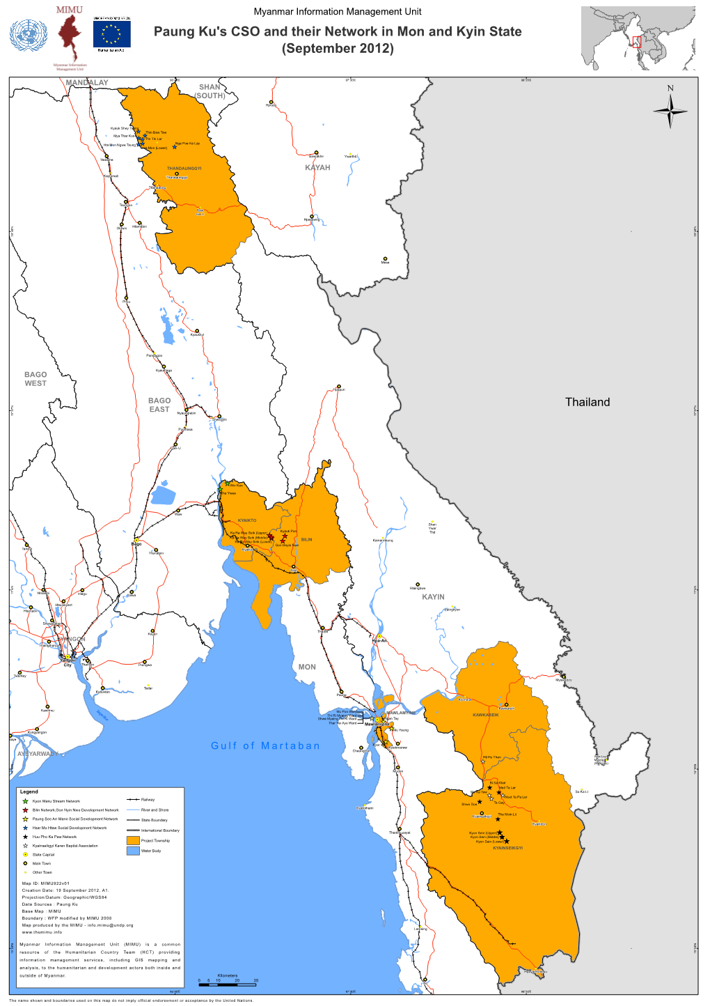 Paung Ku's CSO and Their Network in Mon and Kyin State (September 2012)