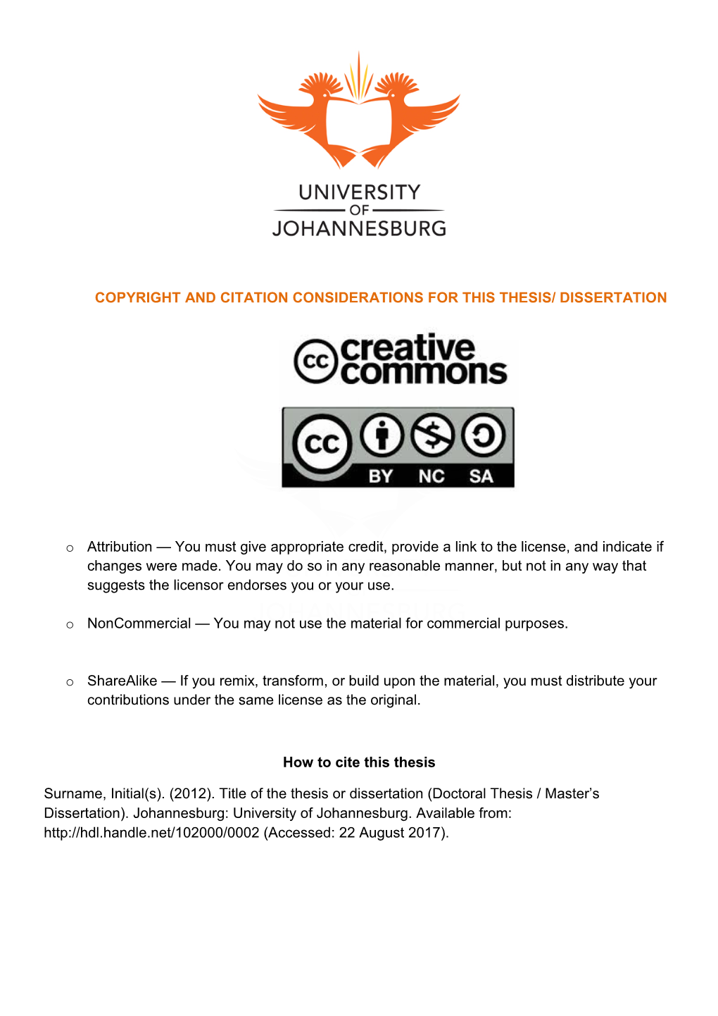 Copyright and Citation Considerations for This Thesis/ Dissertation