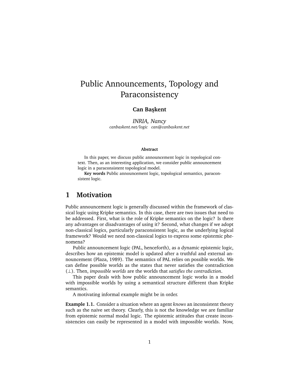 Public Announcements, Topology and Paraconsistency
