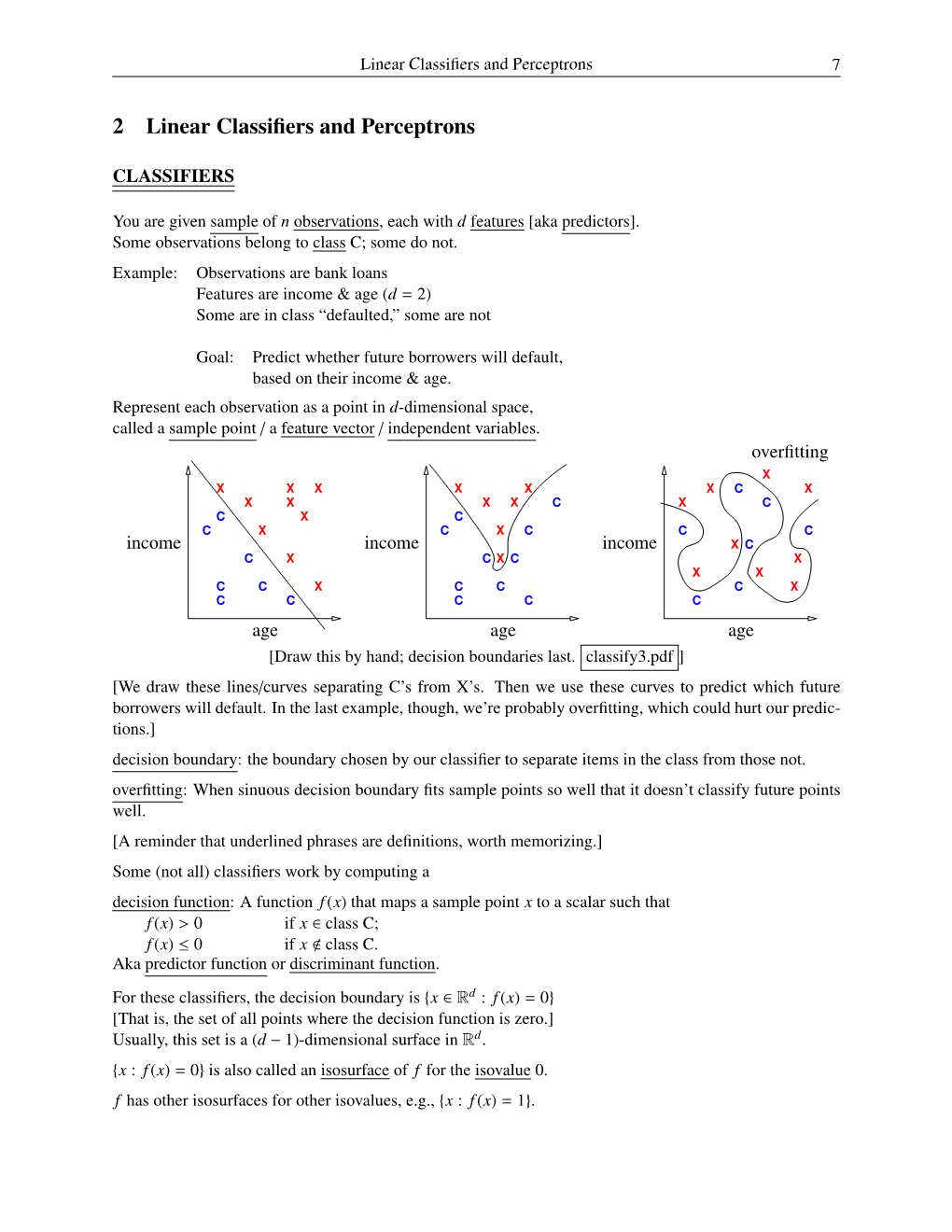 2 Linear Classifiers and Perceptrons