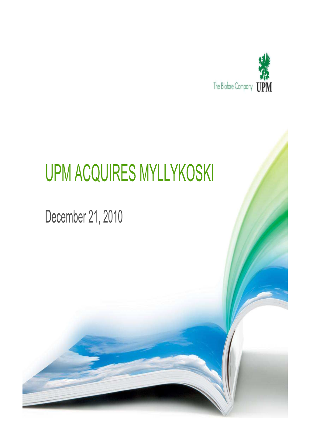 Upm Acquires Myllykoski