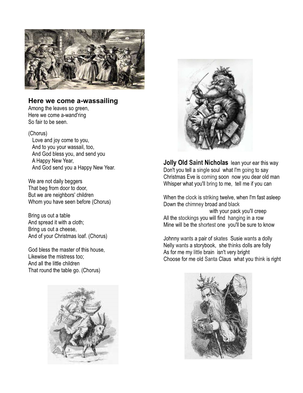 Wassailing Songsheet