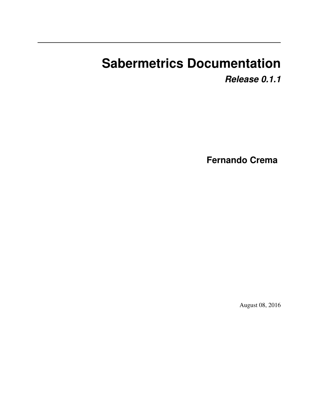 Sabermetrics Documentation Release 0.1.1