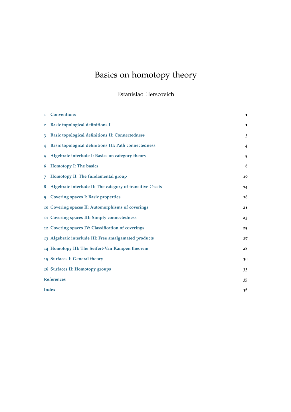 Basics on Homotopy Theory