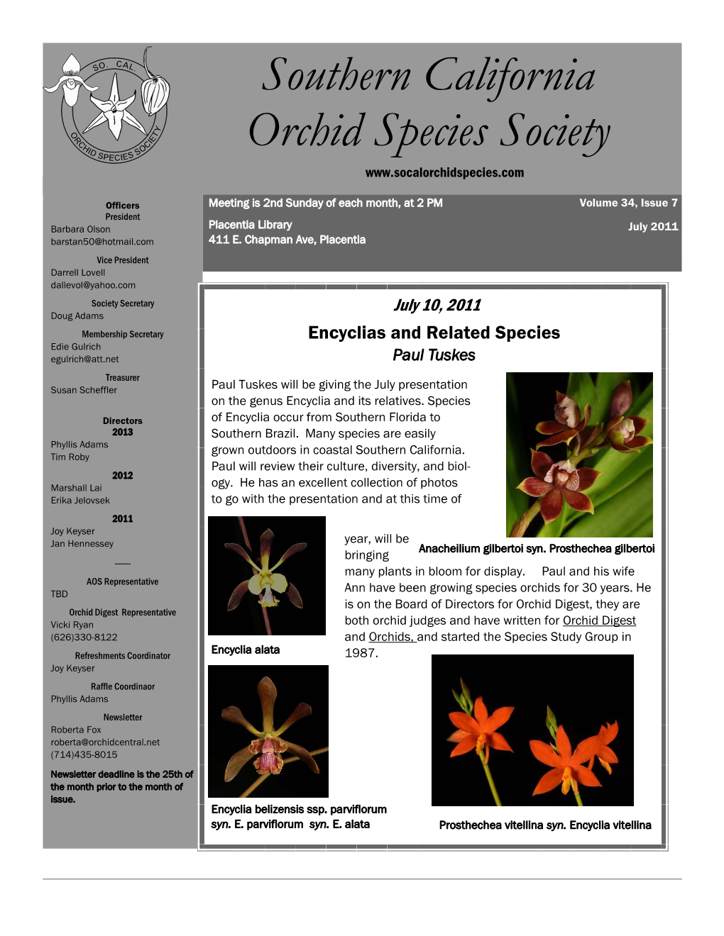 Southern California Orchid Species Society