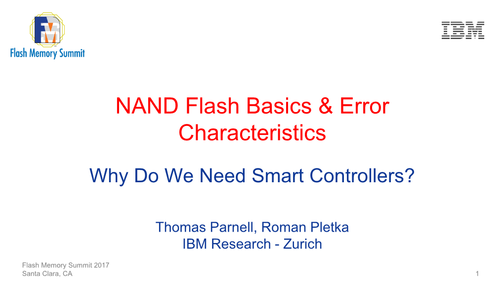 NAND Flash Basics & Error Characteristics