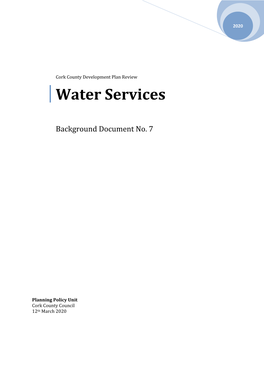 Water Services Background Document 2020