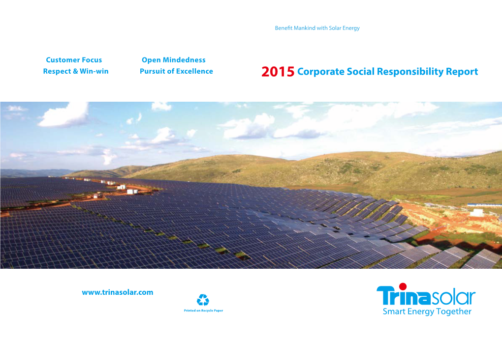 2015Corporate Social Responsibility Report