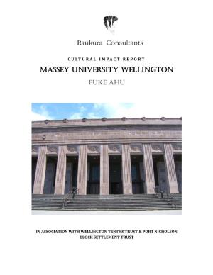 Cultural Impact Report: Massey University Wellington, Puke