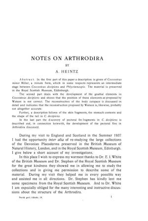 Notes on Arthrodira