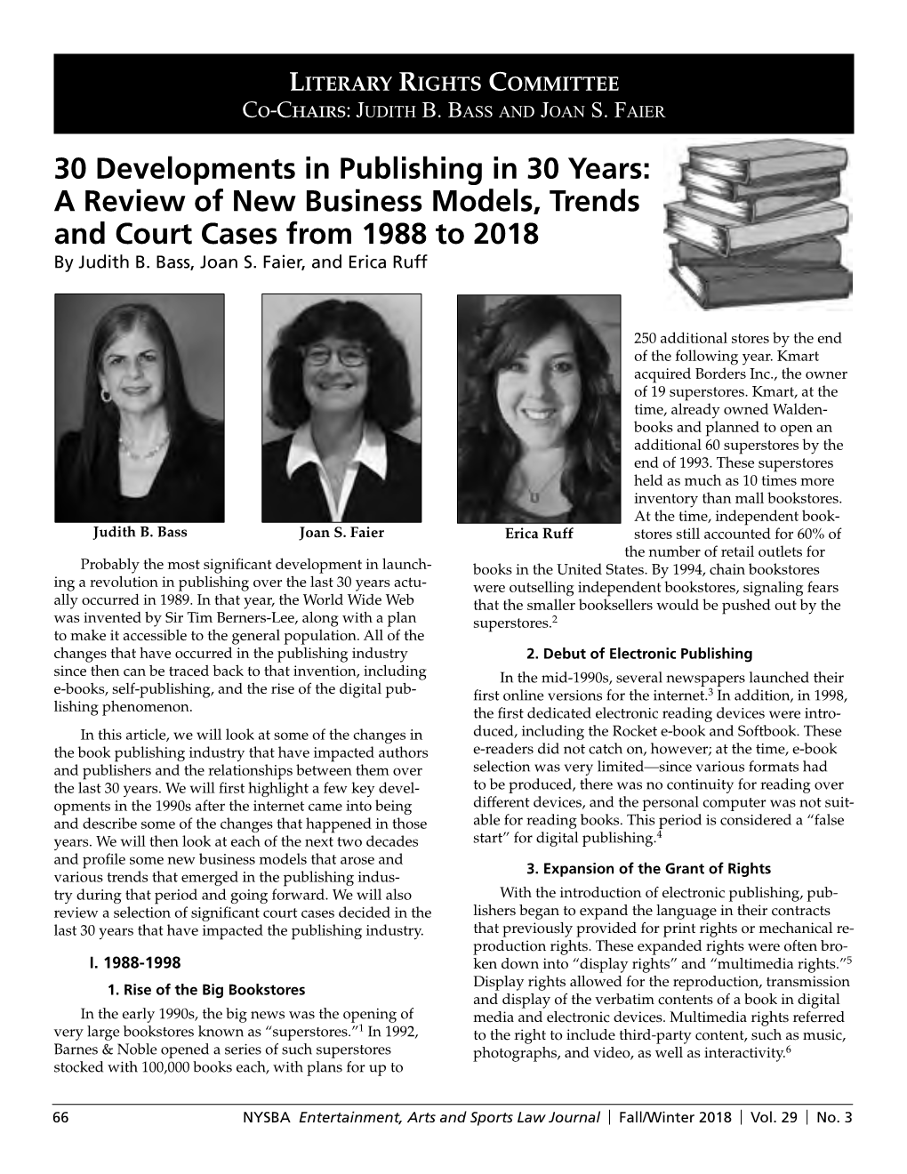 30 Developments in Publishing in 30 Years: a Review of New Business Models, Trends and Court Cases from 1988 to 2018 by Judith B