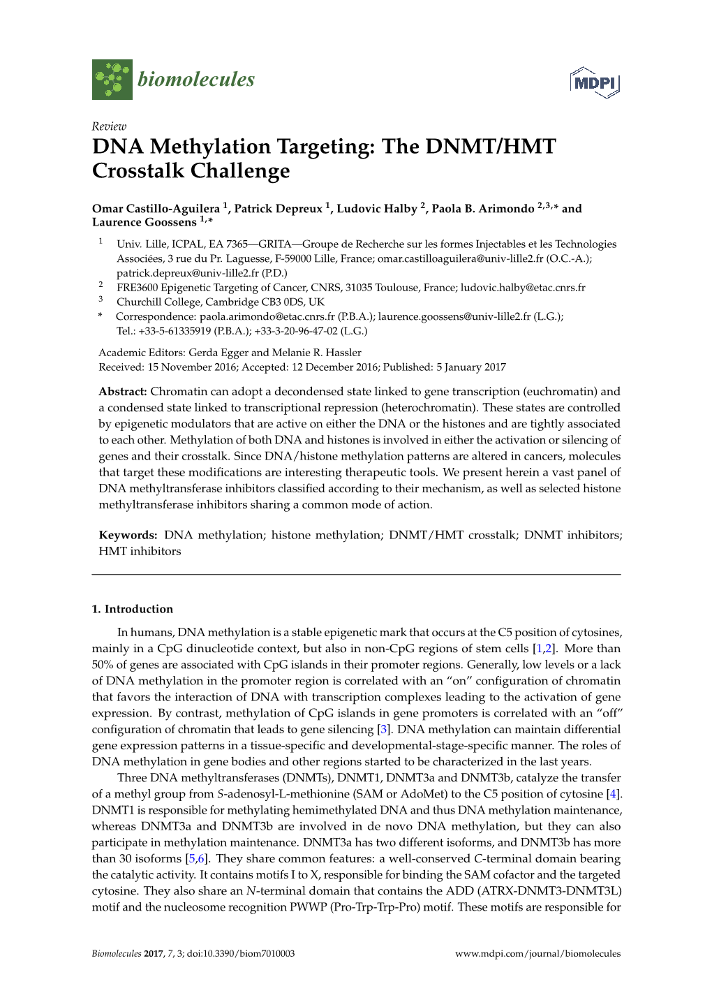 DNA Methylation Targeting: the DNMT/HMT Crosstalk Challenge