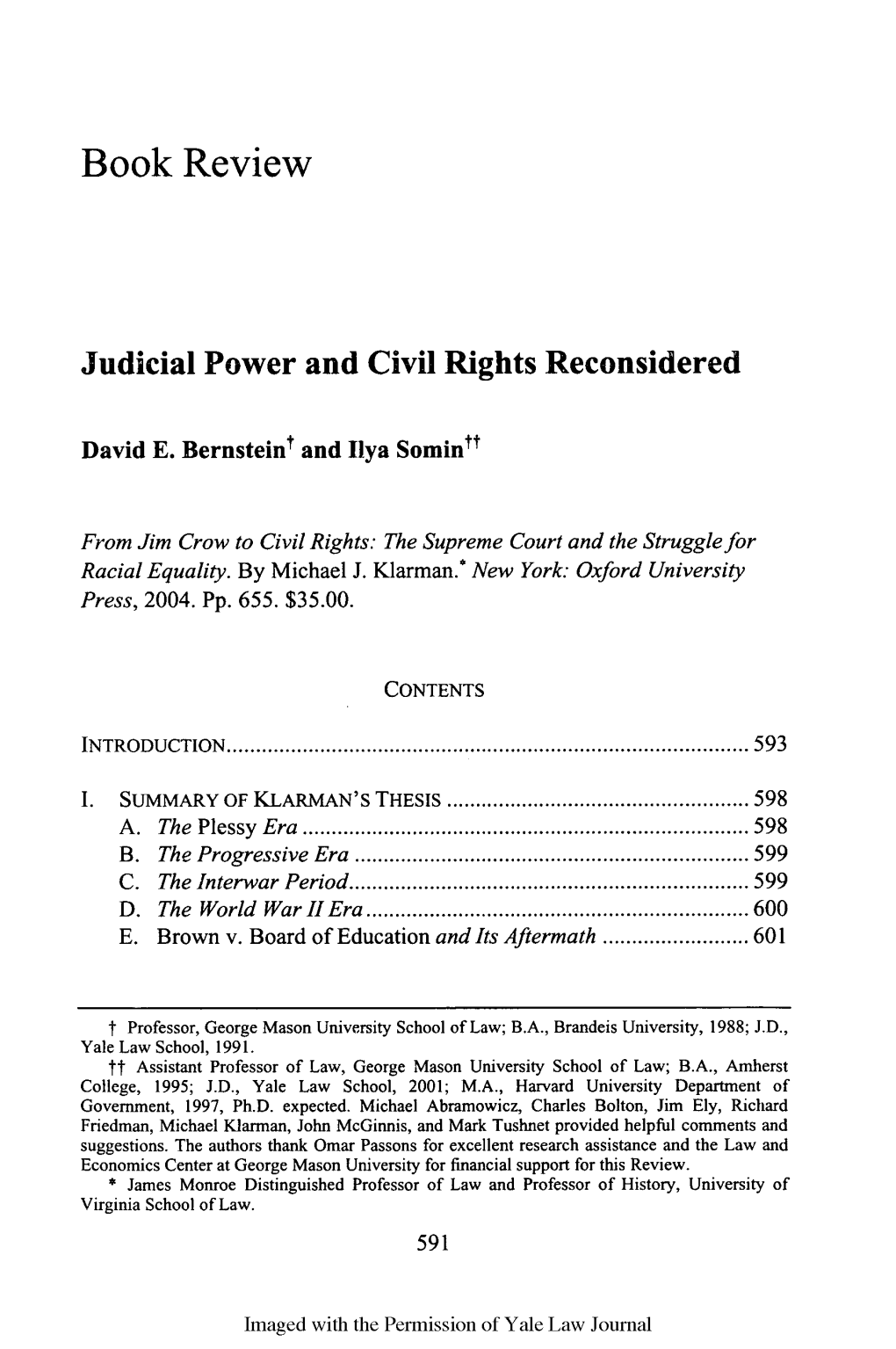 Judicial Power and Civil Rights Reconsidered
