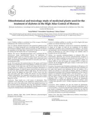 Ethnobotanical and Toxicology Study of Medicinal Plants Used for The