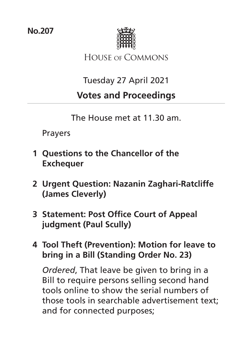 View Votes and Proceedings (Large Print