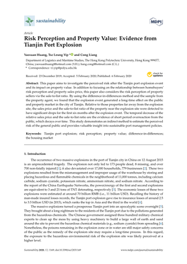 Risk Perception and Property Value: Evidence from Tianjin Port Explosion