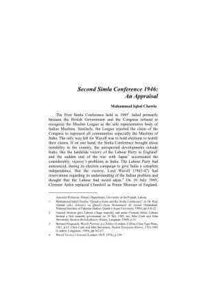 Second Simla Conference, Iqbal Chawla