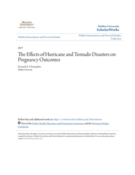The Effects of Hurricane and Tornado Disasters on Pregnancy Outcomes