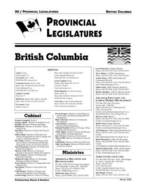 British Columbia Provincial Legislatures