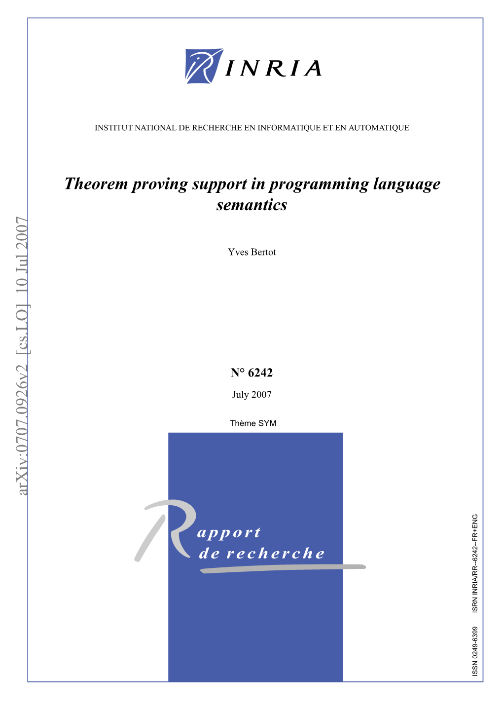 Theorem Proving Support in Programming Language Semantics