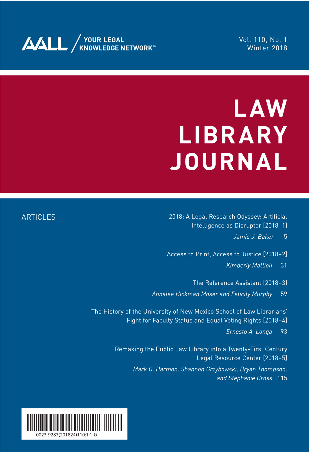 LAW LIBRARY JOURNAL LAW LIBRARY JOURNAL Vol