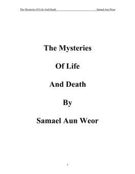 The Mysteries of Life and Death by Samael Aun Weor