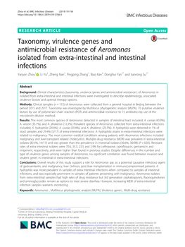 Taxonomy, Virulence Genes and Antimicrobial Resistance Of