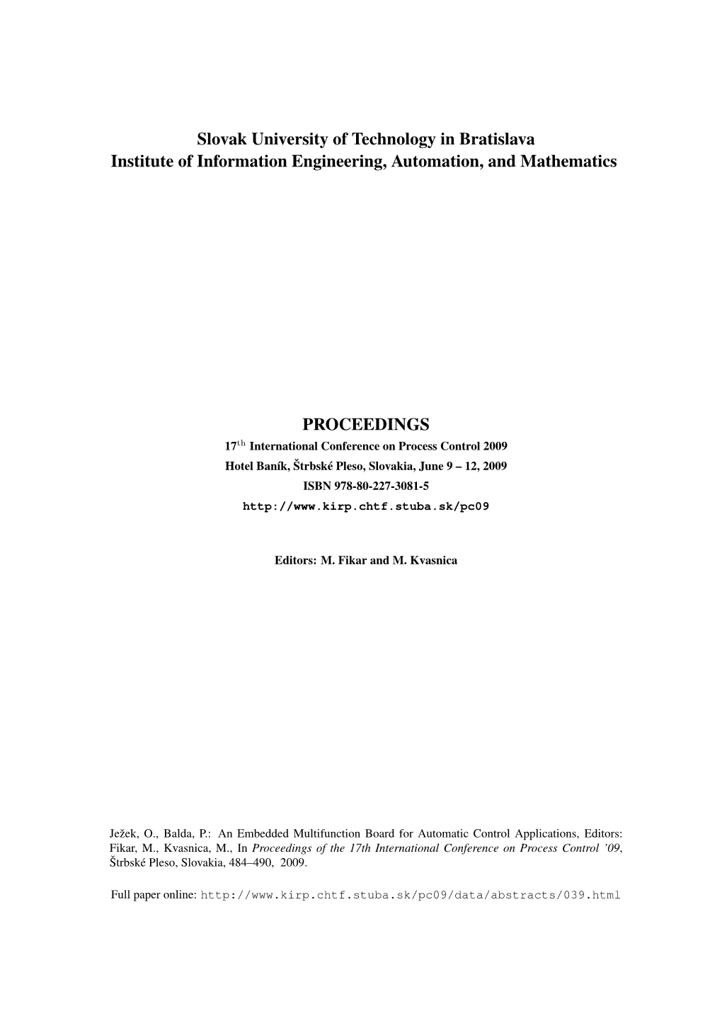 An Embedded Multifunction Board for Automatic Control Applications