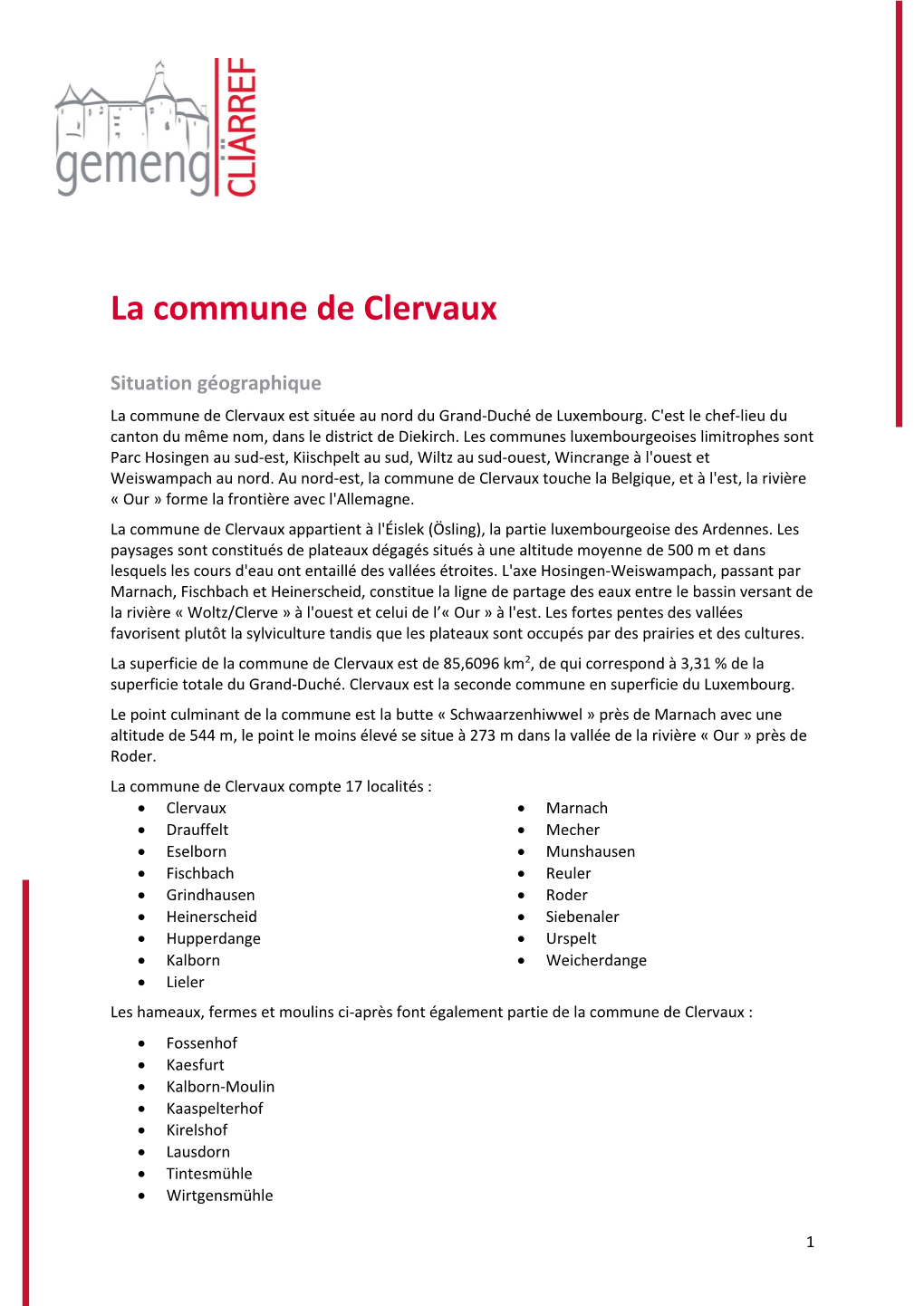 La Commune De Clervaux