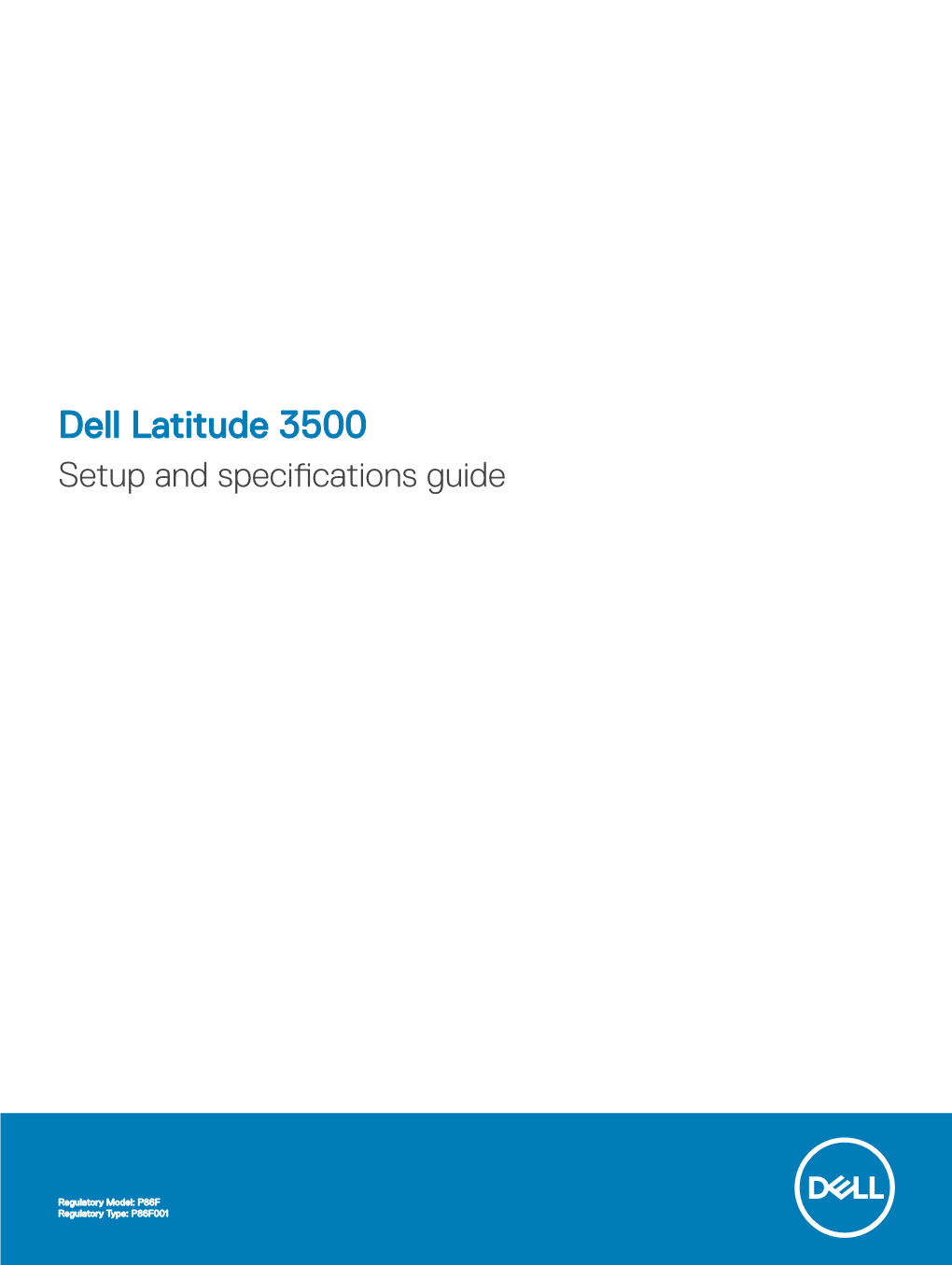 Dell Latitude 3500 Setup and Specifications Guide