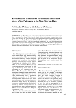 Reconstruction of Mammoth Environments at Different Stages of the Pleistocene in the West-Siberian Plain