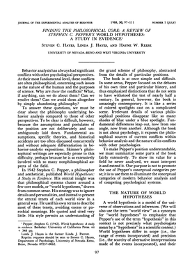 "World Hypotheses," Drawn Range of Events Incorporated) Andprecision