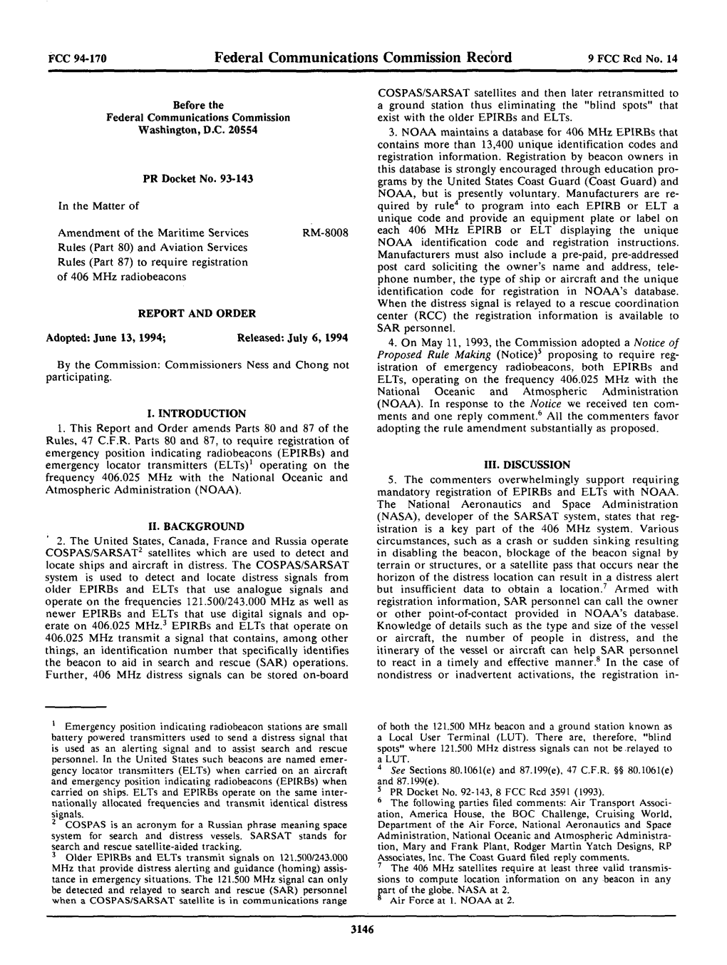 Federal Communications Commission Record 9 FCC Red No