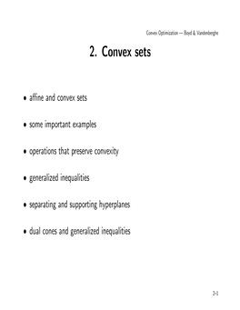 2. Convex Sets