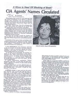 CIA Agents' Names Grculated