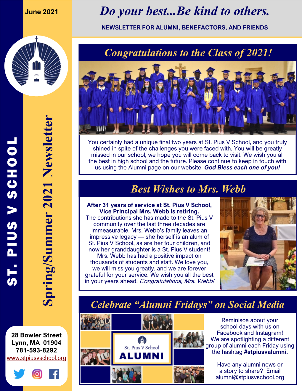View the Spring/Summer 2021 Alumni Newsletter Here