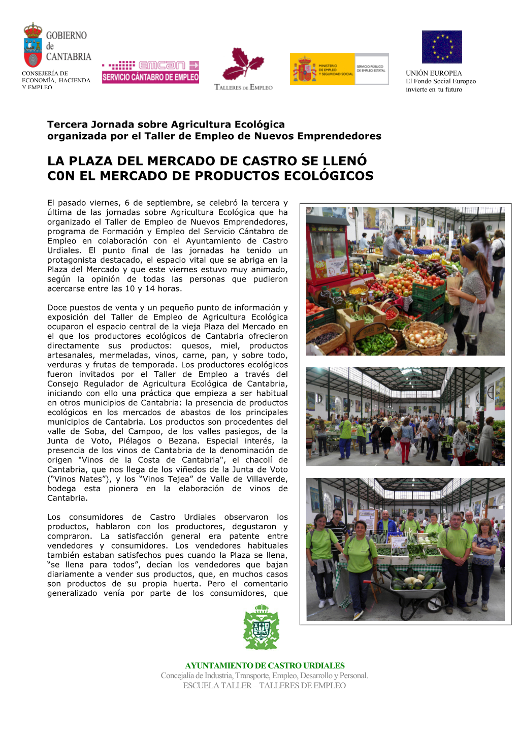 La Plaza Del Mercado De Castro Se Llenó C0n El Mercado De Productos Ecológicos