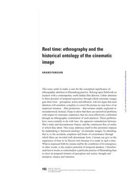 Ethnography and the Historical Ontology of the Cinematic Image Downloaded from ANAND PANDIAN Screen.Oxfordjournals.Org