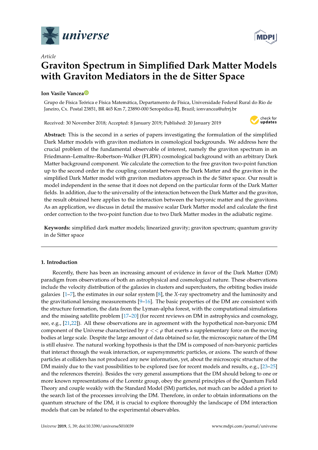 Graviton Spectrum in Simplified Dark Matter Models with Graviton