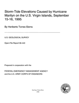 Storm-Tide Elevations Caused by Hurricane Marilyn on the U.S. Virgin Islands, September 15-16, 1995