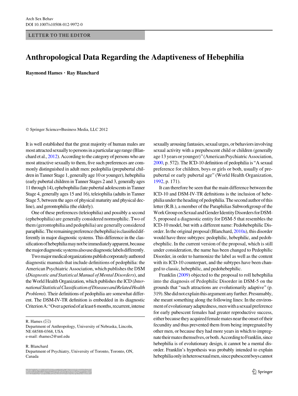 Anthropological Data Regarding the Adaptiveness of Hebephilia