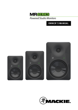 OWNER's MANUAL Powered Studio Monitors